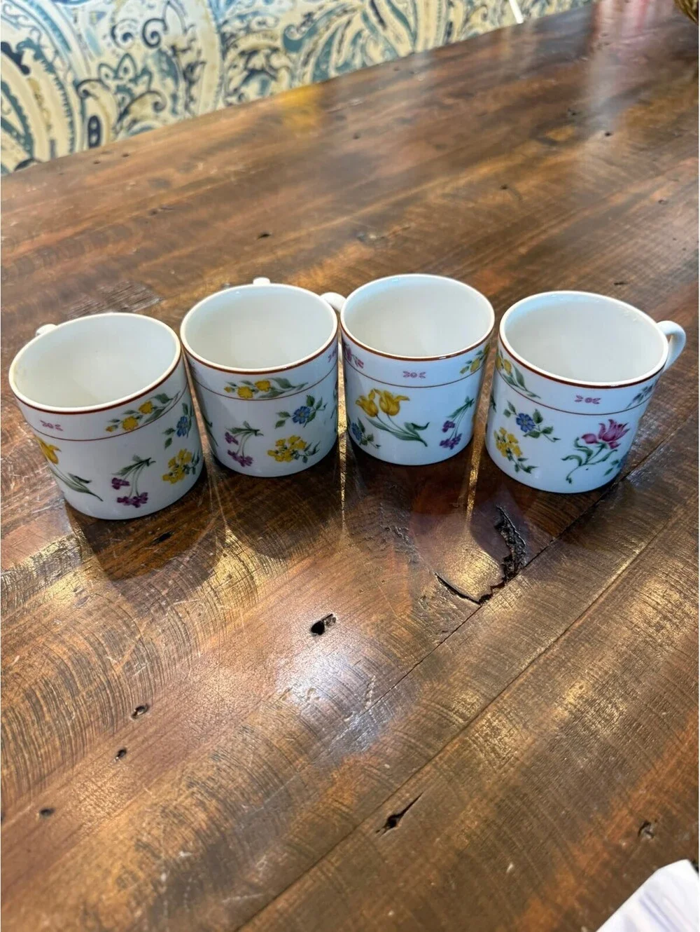 Set of 4 Spode Floral Fantasy Porcelain Demitasse Cups
